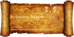 Kolonics Viktor névjegykártya